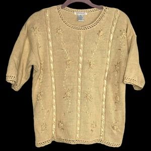 Beige Grandma Cottagecore‎ Sweater Size Medium